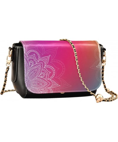 White Mandala Gradient Crossbody Bags for Women, Trendy Small Shoulder Bag, PU Leather Clutch Purse Underarm Handbag Satchel ...