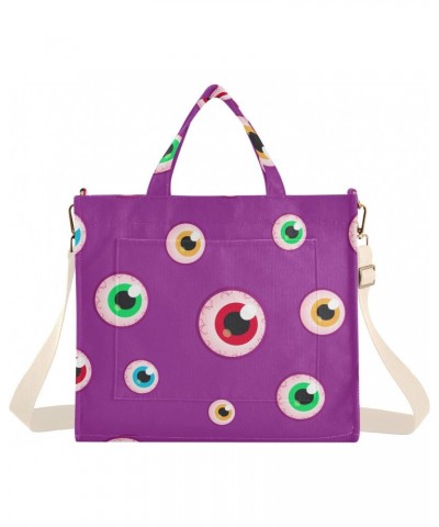 Halloween Creepy Eyeballs Corduroy Tote Bag for Women Hobo Crossbody Bag Purse Stylish Shoulder Handbag Messenger Bags, S $11...