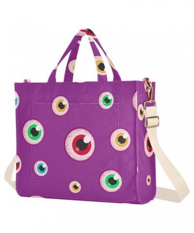 Halloween Creepy Eyeballs Corduroy Tote Bag for Women Hobo Crossbody Bag Purse Stylish Shoulder Handbag Messenger Bags, S $11...