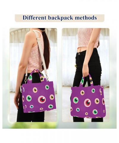 Halloween Creepy Eyeballs Corduroy Tote Bag for Women Hobo Crossbody Bag Purse Stylish Shoulder Handbag Messenger Bags, S $11...