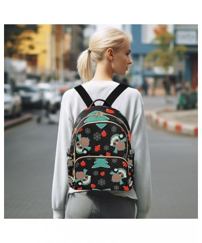 Christmas Women Backpack Xmas Owl Red Bell Anti-Theft Travel Backpack with Luggage Belt Durable Lightweight Handbag Lady Purs...