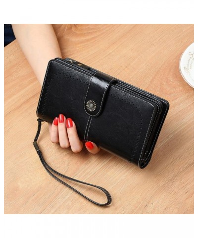 Elegant Flower Coin Purse Women Wallets Solid Color PU Leather Money Bag Card Holder Women Handbag(Blue) Blue $11.86 Wallets