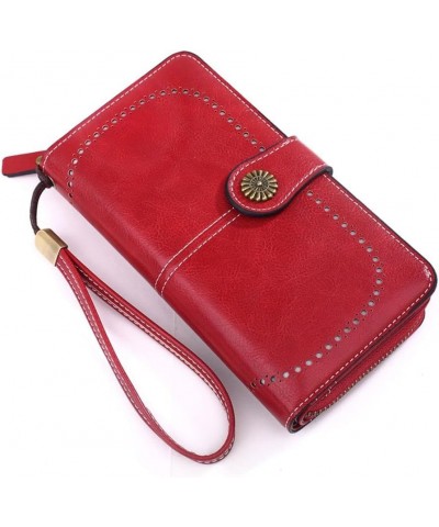 Elegant Flower Coin Purse Women Wallets Solid Color PU Leather Money Bag Card Holder Women Handbag(Blue) Blue $11.86 Wallets