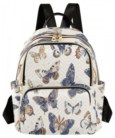 Blue Butterfly Watercolor Women Backpack Purse Ladies Fashion Shoulder Bag Daypack Travel Bag 10L Small $14.00 Backpacks