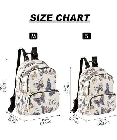 Blue Butterfly Watercolor Women Backpack Purse Ladies Fashion Shoulder Bag Daypack Travel Bag 10L Small $14.00 Backpacks