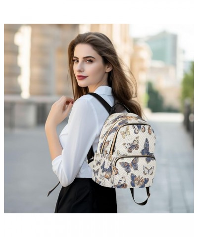 Blue Butterfly Watercolor Women Backpack Purse Ladies Fashion Shoulder Bag Daypack Travel Bag 10L Small $14.00 Backpacks