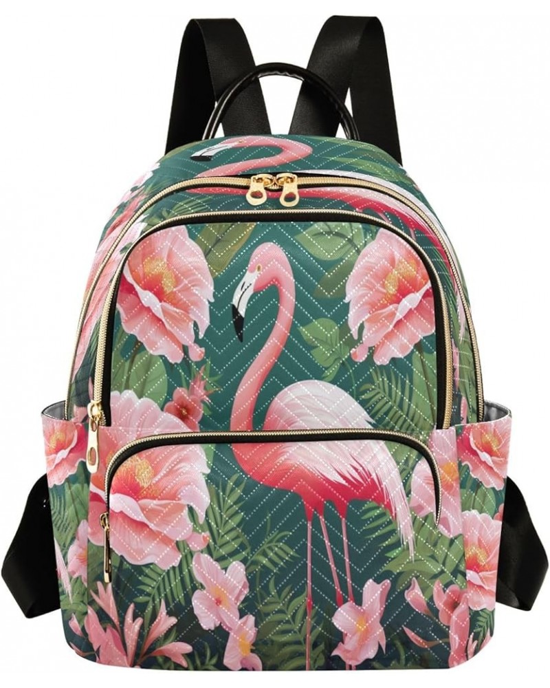 Rose Flamingo Fashion Backpack Purse Ladies Fashion Rucksack Travel Shoulder Bag Casual Daily Backpack Work College Bag Mediu...