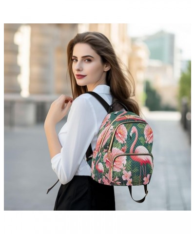 Rose Flamingo Fashion Backpack Purse Ladies Fashion Rucksack Travel Shoulder Bag Casual Daily Backpack Work College Bag Mediu...