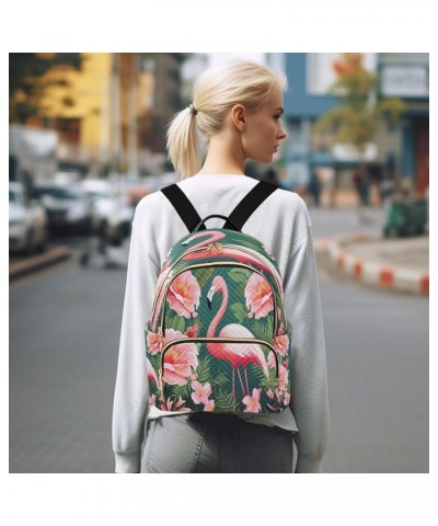 Rose Flamingo Fashion Backpack Purse Ladies Fashion Rucksack Travel Shoulder Bag Casual Daily Backpack Work College Bag Mediu...