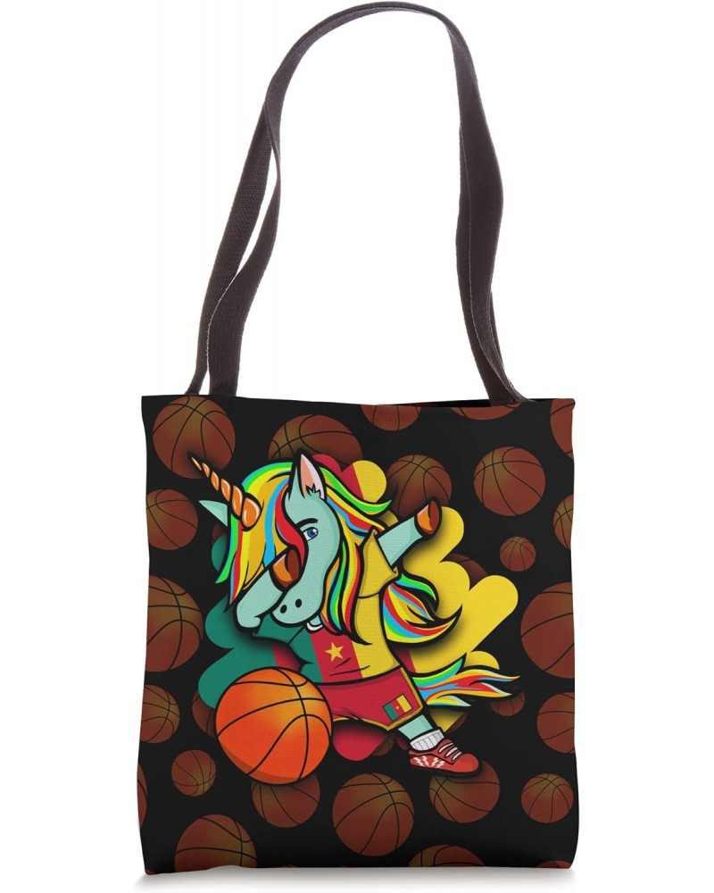 Dabbing Unicorn Cameroon Basketball Fans Jersey Sport Lovers Tote Bag $13.69 Totes