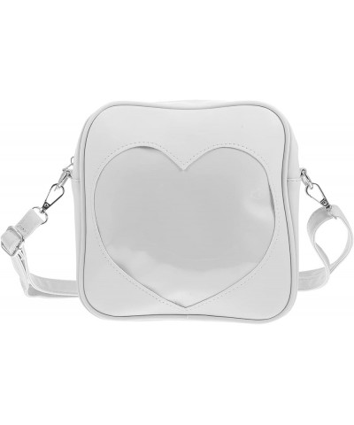 Heart Crossbody Purse Coin Bag Shoulder Bag Chic Phone Pouch for Women White $10.32 Shoulder Bags