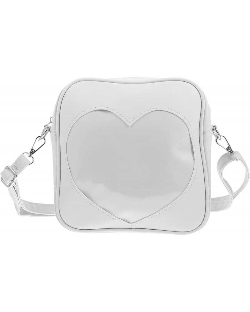 Heart Crossbody Purse Coin Bag Shoulder Bag Chic Phone Pouch for Women White $10.32 Shoulder Bags