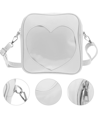 Heart Crossbody Purse Coin Bag Shoulder Bag Chic Phone Pouch for Women White $10.32 Shoulder Bags