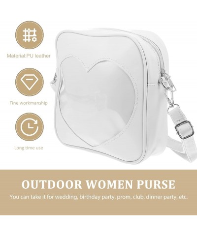 Heart Crossbody Purse Coin Bag Shoulder Bag Chic Phone Pouch for Women White $10.32 Shoulder Bags