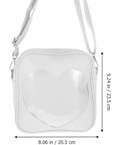 Heart Crossbody Purse Coin Bag Shoulder Bag Chic Phone Pouch for Women White $10.32 Shoulder Bags