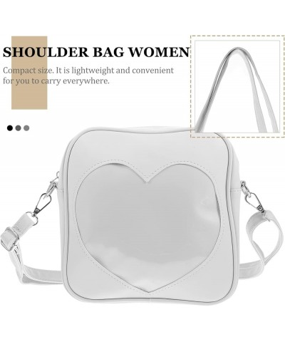 Heart Crossbody Purse Coin Bag Shoulder Bag Chic Phone Pouch for Women White $10.32 Shoulder Bags