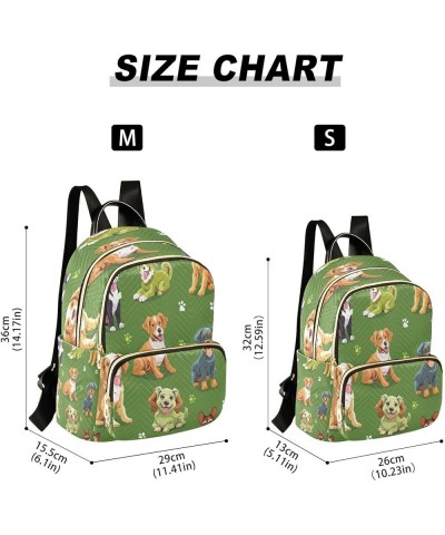 Dachshund Puppy Pug Paw Print Green Women Backpack Purse Ladies Fashion Shoulder Bag Daypack Travel Bag 7.5L Medium $15.19 Ba...