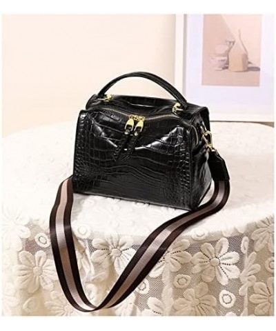 Woman Genuine Leather Crossbody Purse Handbag Shoulder Bag Black $39.56 Shoulder Bags