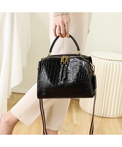 Woman Genuine Leather Crossbody Purse Handbag Shoulder Bag Black $39.56 Shoulder Bags