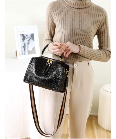 Woman Genuine Leather Crossbody Purse Handbag Shoulder Bag Black $39.56 Shoulder Bags