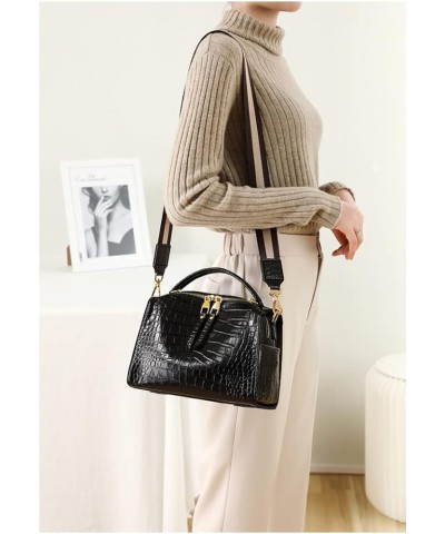 Woman Genuine Leather Crossbody Purse Handbag Shoulder Bag Black $39.56 Shoulder Bags