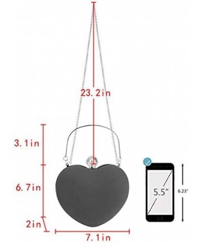 Women Heart Shape Clutch Purse Velvet Shoulder Bag Evening Handbags Z-classic $14.29 Evening Bags