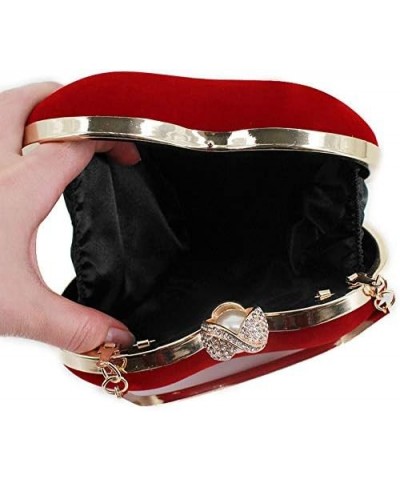 Women Heart Shape Clutch Purse Velvet Shoulder Bag Evening Handbags Z-classic $14.29 Evening Bags