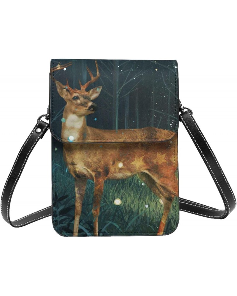 Fallow Deer Leather Portable Mobile Phone Bag Wallet, Fashion Women'S Flap Phone Protection Crossbody Bag $23.87 Crossbody Bags