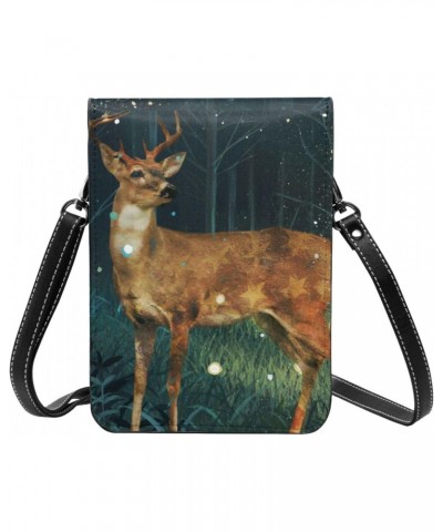 Fallow Deer Leather Portable Mobile Phone Bag Wallet, Fashion Women'S Flap Phone Protection Crossbody Bag $23.87 Crossbody Bags