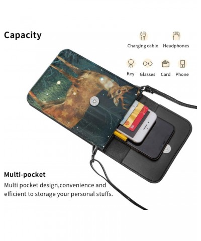 Fallow Deer Leather Portable Mobile Phone Bag Wallet, Fashion Women'S Flap Phone Protection Crossbody Bag $23.87 Crossbody Bags