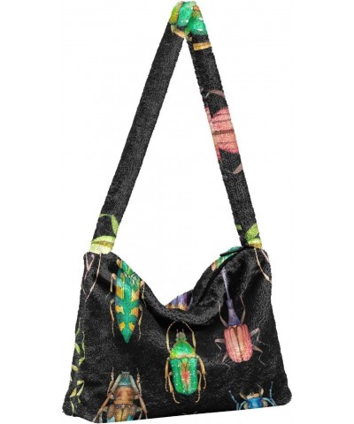 Women Boho Handbag Cool Colorful Beetle Underarm Bag Tote Bag Shoulder Bag Crossbody Bag Fluffy Cell Phone Purse Patriot Lady...