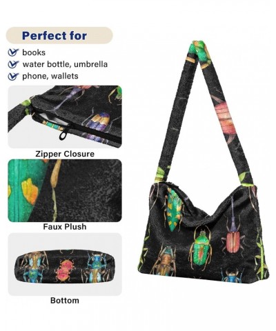 Women Boho Handbag Cool Colorful Beetle Underarm Bag Tote Bag Shoulder Bag Crossbody Bag Fluffy Cell Phone Purse Patriot Lady...