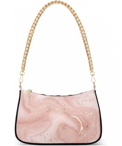 Shoulder Bag Golden Foil Pink Luxury Marble Trendy Women Clutch Handbag Shoulder Purch Boho Bag Date Chain Bag Tote Bag Sprin...