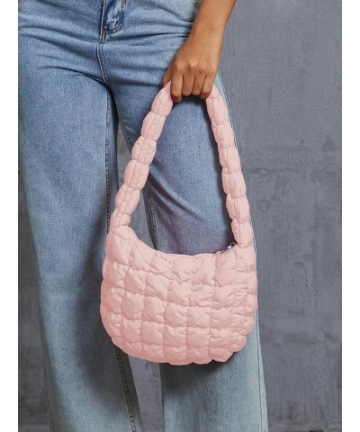 Quilted Tote Bag for Women, Puffer Hobo Bag Lightweight Puffy Handbags Carryall Padding Shoulder Bag Trendy Bags 2024 Medium-...