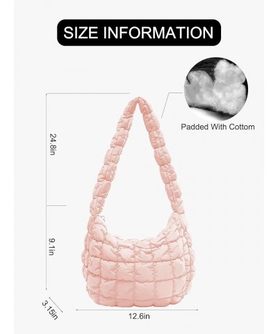 Quilted Tote Bag for Women, Puffer Hobo Bag Lightweight Puffy Handbags Carryall Padding Shoulder Bag Trendy Bags 2024 Medium-...