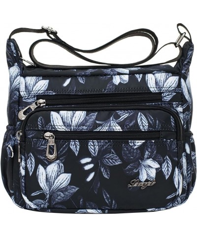 Crossbody Bags for Women Multi Pocket Shoulder Bag Waterproof Nylon Messenger Purses and Handbags (Coconut tree) White Leaves...