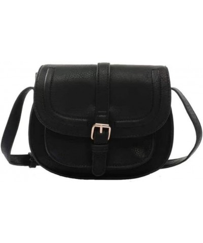 Women's Vintage Saddle Bag Fashion Semicircle Crossbody Bags Coin Purse Black $31.38 Totes