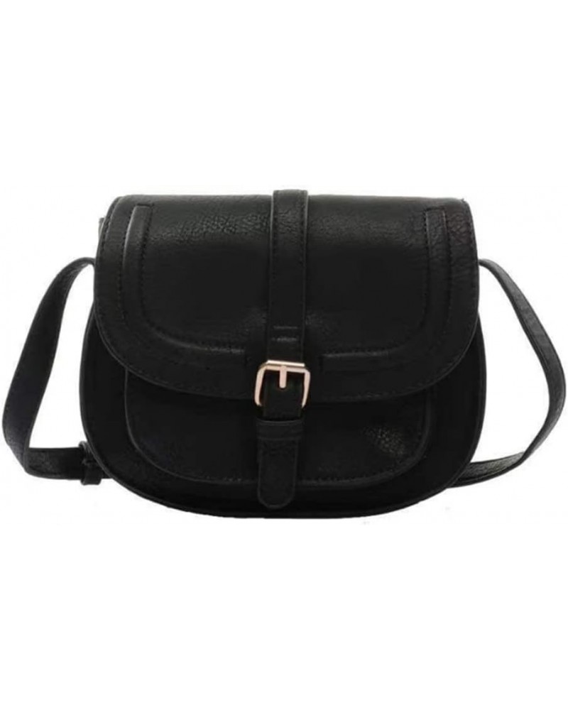 Women's Vintage Saddle Bag Fashion Semicircle Crossbody Bags Coin Purse Black $31.38 Totes