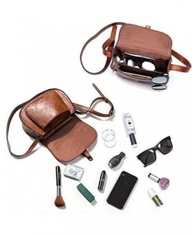 Women's Vintage Saddle Bag Fashion Semicircle Crossbody Bags Coin Purse Black $31.38 Totes