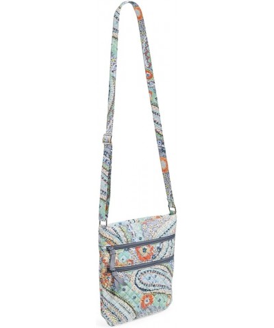 Cotton Triple Zip Hipster Crossbody Purse Citrus Paisley - Recycled Cotton $23.85 Crossbody Bags