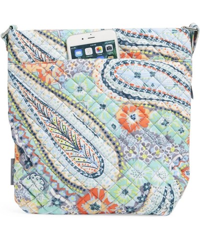 Cotton Triple Zip Hipster Crossbody Purse Citrus Paisley - Recycled Cotton $23.85 Crossbody Bags