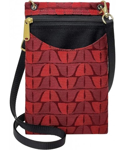 Women's Tapestry Crossbody Cell Phone or Passport Purse, Handmade in USA Melody / Red $12.90 Crossbody Bags