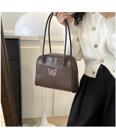 Women's Harajuku Preppy Tote Bags Aesthetic Leather Handbag Japanese Shoulder Bag Fairycore Business Trips Bag Brown $12.09 T...