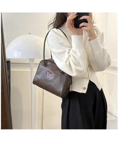 Women's Harajuku Preppy Tote Bags Aesthetic Leather Handbag Japanese Shoulder Bag Fairycore Business Trips Bag Brown $12.09 T...