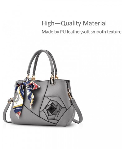 Flowers Handbag for Women Top Handle Bags PU Leather Messenger Bag Fashion Shoulder Bag Tote Satchel Ladies Crossbody Bag Gra...