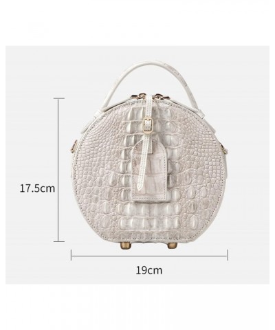 Crocodile Crossbody Bag for Women Genuine Leather Small Round Top Handle Shoulder Bag $223.04 Totes