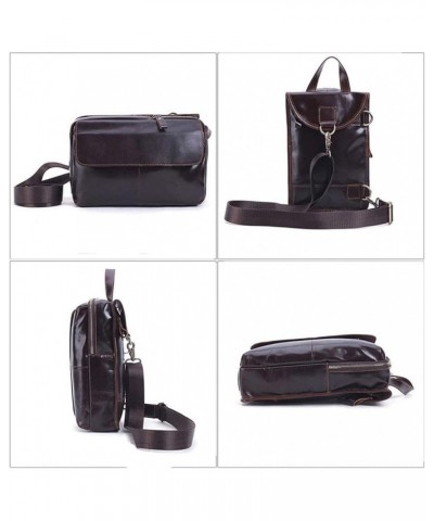 Traveling Cycling Hiking Daypack, Sling Bag Chest Pack Cowhide Leather Fashion Casual Crossbody Shoulder Bag Black $44.58 Totes