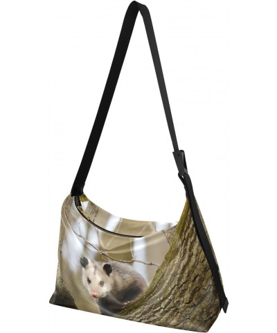 Cute Possum Hobo Crossbody Bags for Women Leather Large Shoulder Bag Cross Body Nature Trendy Womens Tote Bags Handbag for Tr...