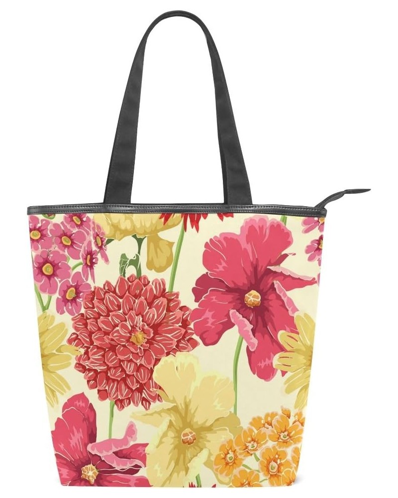 Tote Canvas Shoulder Bag Spring Autumn Flower Floral Womens Handbag $9.84 Shoulder Bags