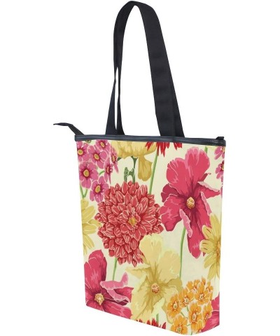 Tote Canvas Shoulder Bag Spring Autumn Flower Floral Womens Handbag $9.84 Shoulder Bags